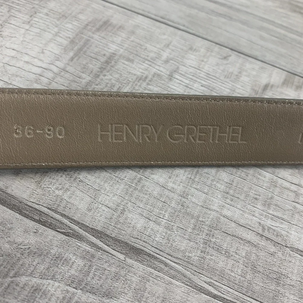 Henry Grethel belt‎ men's 36 Tan full grain Glove leather